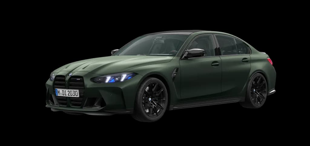 Zelené BMW M3 bez pozadia